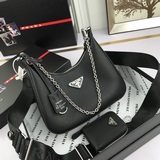全皮三合一新款1BH204全皮，nylon Hobo手拎/腋下包網紅姐妹團瘋狂種