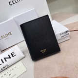 celine triomphe帆布compact銀包黃褐色塗層帆布小牛皮襯裡釘扣