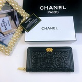 新款出貨 chanel 款號803#單拉錢包采用進口魚子醬牛皮電壓邊框玫瑰花簡單