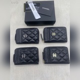 新款CH@NEL     原單品質、小拉鍊菱格零錢包到貨！這款小單拉卡包前幅後幅