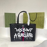 塗鴉款balenciag* ＆ gucc* 聯名款購物袋高級的滿logo設計、