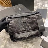 【原單品質】爆款SAINT LAURENT前翻蓋包，超級大容量,油蠟牛皮，手感粗
