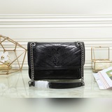 saint laurent/ysl/聖羅蘭油臘皮郵差包，女包 ，最新單品鍊條可折