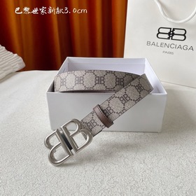 BALENCIAGA巴黎世家新款時尚腰帶，原版印花搭配原版底皮，配上複古經典扣，