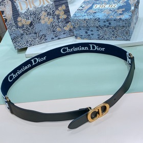 dior 2023 繡花字母布拼頭層皮, 3,4cm精品 小腰封一年四季百搭, 