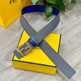 FENDI〈芬迪〉專櫃同款 寬4.0cm 雙面頭發層牛皮制成 搭配經典FF鋼扣 