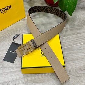 FENDI（芬迪）專櫃同款 寬4.0cm 雙環正反用腰帶 FF按釘搭扣 Cuoi