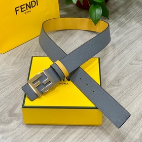 FENDI〈芬迪〉專櫃同款 寬4.0cm 雙面頭發層牛皮制成 搭配經典FF鋼扣 