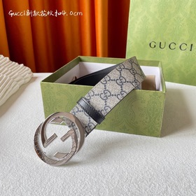 Gucci 經典款面進口原廠印花  搭配原廠平紋皮底  寬4,0 Cm  經典永