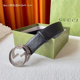 Gucci 經典款面進口原廠壓花  搭配原廠平紋皮底  寬4,0 Cm  經典永