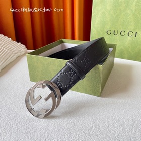 Gucci 經典款面進口原廠壓花  搭配原廠平紋皮底  寬4,0 Cm  經典永