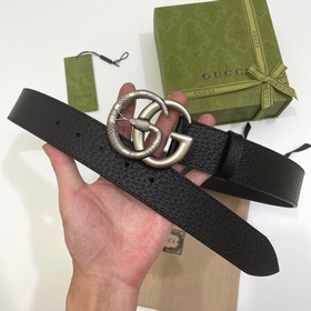 古馳（GUCCI） 尺寸4cm正版開模 此款腰帶一側為GG原廠豬皮紋紋内側有單色