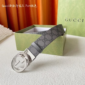 Gucci 新品 一面新款灰黑pvc印花 另一面進口灰色豬皮紋小牛皮 搭配可旋轉