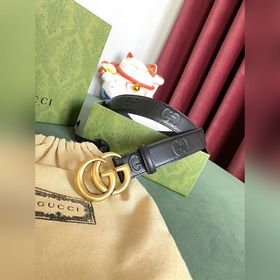 Gucci 古琦 3,0寬Marmont系列印花壓紋皮革腰帶 Guccio Gu
