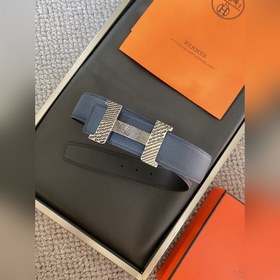 愛馬仕 Hermēs Box/Togo小牛皮雙面腰帶，鍍钯腰帶扣。38毫米