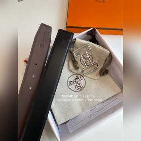 官網同步 愛馬仕專櫃同步 進口雙面小牛皮 精鋼精品五金 雙面可用38mm