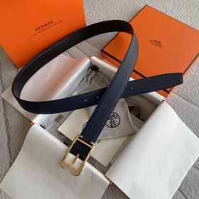 【愛馬仕】Hermes 原單愛馬仕，寬3,2cm進口原版皮帶身，雙面可兩面用，精