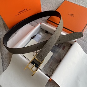 【愛馬仕】Hermes 原單愛馬仕，寬3,2cm進口原版皮帶身，雙面可兩面用，精