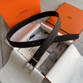 【愛馬仕】Hermes 原單愛馬仕，寬3,2cm進口原版皮帶身，雙面可兩面用，精