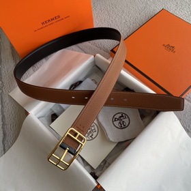 【愛馬仕】Hermes 原單愛馬仕，寬3,2cm進口原版皮帶身，雙面可兩面用，精