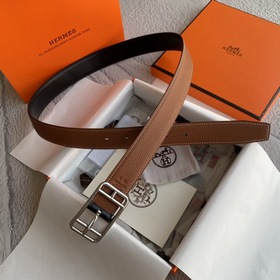 【愛馬仕】Hermes 原單愛馬仕，寬3,2cm進口原版皮帶身，雙面可兩面用，精