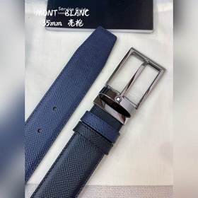 Montblanc萬寶龍 寬3.5CM 采用頭層牛皮 精品針式扣頭 自由裁剪商務