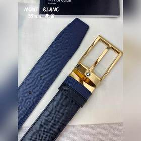 Montblanc萬寶龍 寬3.5CM 采用頭層牛皮 精品針式扣頭 自由裁剪商務