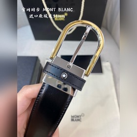 Montblanc萬寶龍 寬3.5CM 采用頭層牛皮 精品針式扣頭 自由裁剪商務