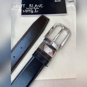 Montblanc萬寶龍 寬3.5CM 采用頭層牛皮 精品針式扣頭 自由裁剪商務