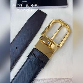 Montblanc萬寶龍 寬3.5CM 采用頭層牛皮 精品針式扣頭 自由裁剪商務