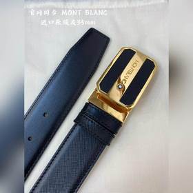 Montblanc萬寶龍 寬3.5CM 采用頭層牛皮 精品針式扣頭 自由裁剪商務