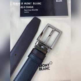 Montblanc萬寶龍 寬3.0cm 采用頭層牛皮 精品針式扣頭 自由裁剪商務