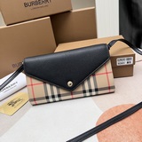 Vintage 格紋拼皮革錢夾（含可拆式背帶）【B家】原版品質～～本品可作為小型