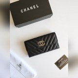 chane香奈兒經典兩折長款錢包，款號：6002 頂級皮料五金，原版品質！細節美