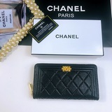 新款出貨 chanel 款號801#單拉錢包采用進口魚子醬牛皮電壓邊框斜格簡單、