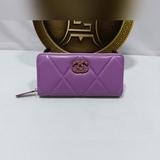 chanel 香奈兒專櫃款  小羊皮拉鍊錢夾  進囗小羊皮，高端抽繩五金，做工精