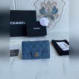 【原單】chanel 魚子醬  小球紋 經典系列 多個顔色。顔色 ：霧霾藍/金色