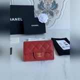 【原單chanel 魚子醬  小球紋 經典系列 多個顔色。顔色 ：大紅/金色五金