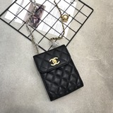 Chanel/香奈兒新款牛皮百搭單肩斜挎包 尺寸：12/17/5.cm