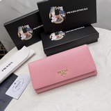 PRADA、經典款蓋頭錢包兩拆經典之作、簡單時尚、 意大利頂級原單十字紋牛皮質感