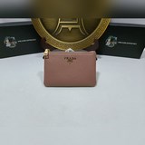 PRADA 普拉達原版牛皮零錢包 鑰匙包  進囗牛皮，高端五金，做工精美  [玫