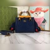 （新品雙肩帶）新款古馳《Aria-時尚詠歎調》系列竹節包小號黑皮/配雙肩帶出貨。