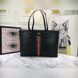 Gucci2020托特包Ophidia系列中號．631685GG圖案和條紋織帶．