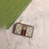 最新GG～Supreme帆布卡包零錢包，環保材料，原工廠牛皮滾邊粘膠纖維襯裡，橢