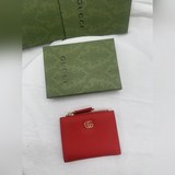 新款小雙G金屬對折短夾到貨！專櫃同步！原單品質！款號：474747！顔色：大紅色