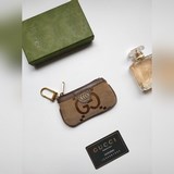 GUCCI全新小零錢包～口紅包！采用進口牛皮拼PVC ！搭配精緻原工廠五金！靈活