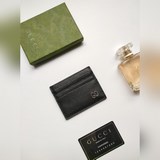 gucci 專櫃品質，原單皮質，型號436022荔枝紋卡片夾 采用進口标志性五金