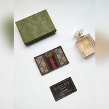 gg官網同步新款～卡夾gg supreme canvas系列～啡色豬紋原版牛皮内