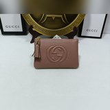 guccl  古馳原版牛皮零錢包 鑰匙包  進囗牛皮，高端五金，做工精美  [玫