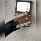 【# gucci·leather #】，采用進口粒面牛皮，搭配烏木色雙g面料，金